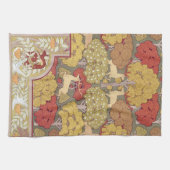 Hirsche, Bäume, Eichhörnchen, Vögel, Rowan Berries Geschirrtuch (Horizontal)