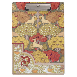 Hirsche, Bäume, Eichhörnchen, Vögel, Rowan Berries Klemmbrett