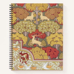 Hirsche, Bäume, Eichhörnchen, Vögel, Rowan Berries Notizblock