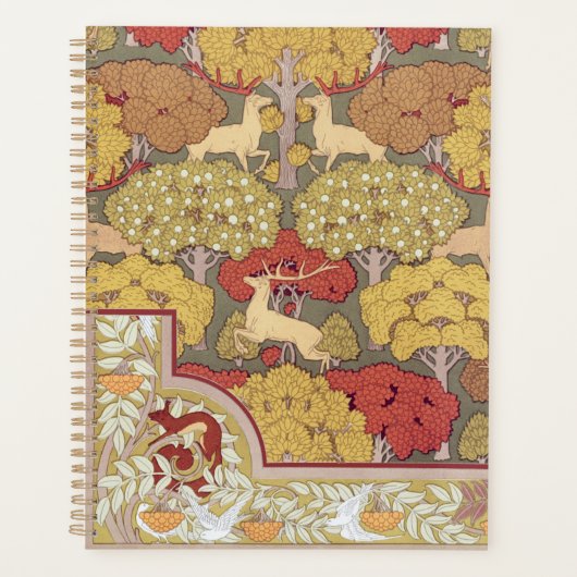 Hirsche, Bäume, Eichhörnchen, Vögel, Rowan Berries Planer (Vorderseite)