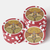 Hirsche, Bäume, Eichhörnchen, Vögel, Rowan Berries Pokerchips (Stapel)
