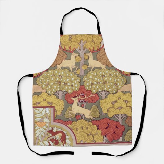 Hirsche, Bäume, Eichhörnchen, Vögel, Rowan Berries Schürze (Vorderseite)
