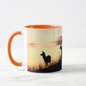 Hirsche bei Sonnenuntergang Tasse (Links)