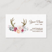 Hirsche, Blume Visitenkarte (Rückseite)