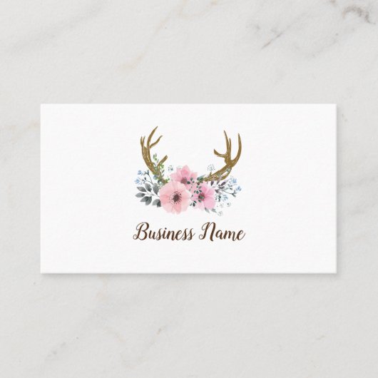 Hirsche, Blume Visitenkarte (Vorderseite)