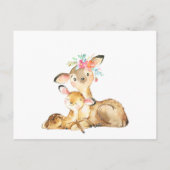 Hirsche Boho Floral bringen eine Babydusche für Bü Einladungspostkarte (Rückseite)