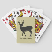 Hirsche, Buck in schwarzen Weihnachtskarten Spielkarten (Rückseite)