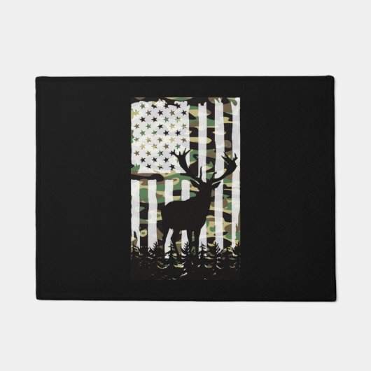 Hirsche Buck Junting Camouflage USA Flag Camoflaug Fußmatte (Vorderseite)
