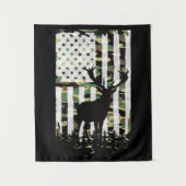 Hirsche Buck Junting Camouflage USA Flag Camoflaug Wandteppich (Vorderseite)