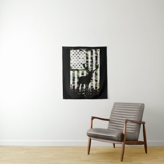 Hirsche Buck Junting Camouflage USA Flag Camoflaug Wandteppich (Beispiel)