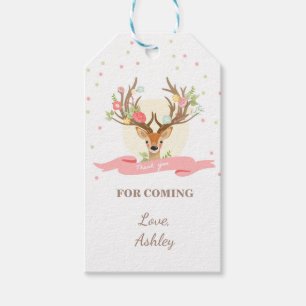 Hirsche Dankeschön für Geschenktag Woodland Girl B Geschenkanhänger