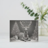 Hirsche, die Bäume pflanzen und Hintergrund darste Postkarte (Stehend Vorderseite)