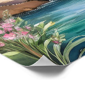 Hirsche durch Wasserfall 2 Poster (Ecke)