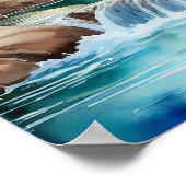 Hirsche durch Wasserfall 3 Poster (Ecke)