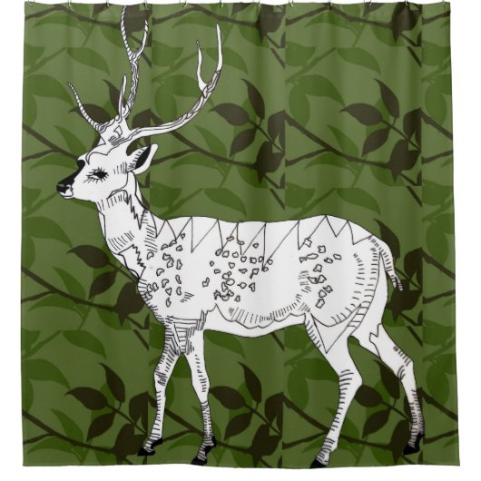Hirsche Duschvorhang (Vorderseite)