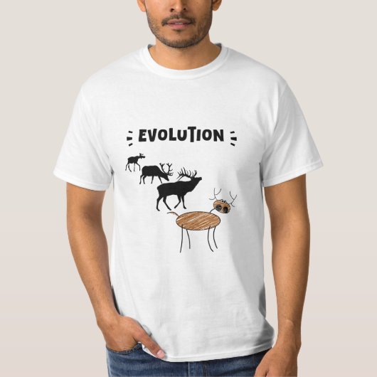 Hirsche Evolution - Funny Bühne der Evolution, Zei T-Shirt (Vorderseite)