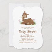 Hirsche Fawn Baby Dusche Woodland Einladung (Vorderseite)