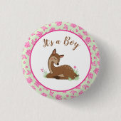 Hirsche Fawn Baby Shower Woodland Animals Button (Vorderseite)