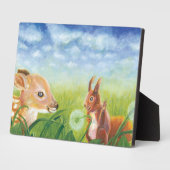 Hirsche Fawn und Eichhörnchen Fotoplatte (Seite)