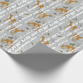 Hirsche Fawns White Birrest Forest Birds Gift Geschenkpapier (Ecke)