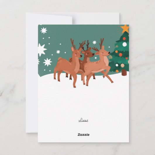 Hirsche Feiertagskarte (Rückseite)