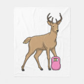 Hirsche Fitness Dumbbell Fleecedecke (Vorderseite)