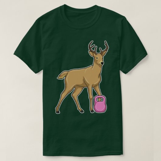 Hirsche Fitness Dumbbell T-Shirt (Design vorne)