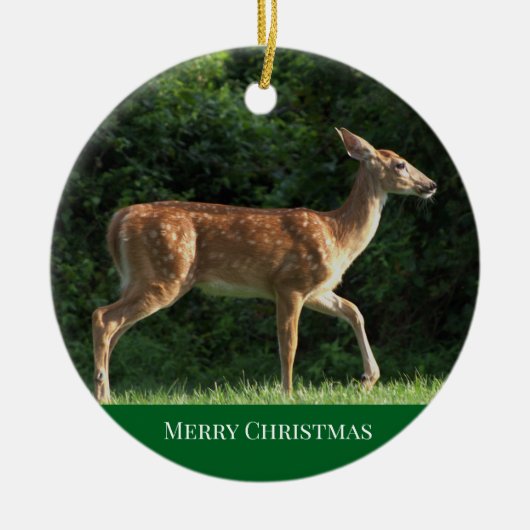 Hirsche-Foto-Ornament Keramik Ornament (Vorne)