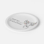 Hirsche Frohe Weihnachtsbuch-Teller Pappteller (Schrägansicht)