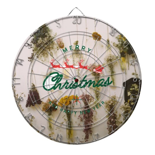 Hirsche Frohe Weihnachtsdartboard Dartscheibe (vorne)