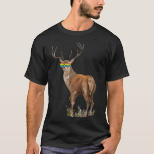 Hirsche Gay Pride Lgbt Regenbogen farbige Fahne T T-Shirt