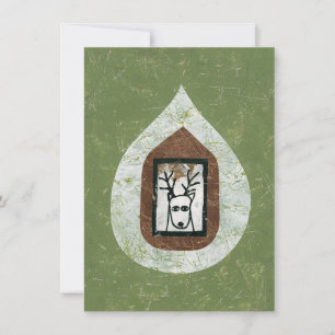 Hirsche Gewartet, um Grußkarte Verlassen Karte