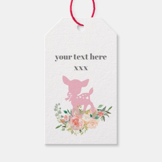 Hirsche, Gift-Tags fawn Geschenkanhänger (Vorderseite)