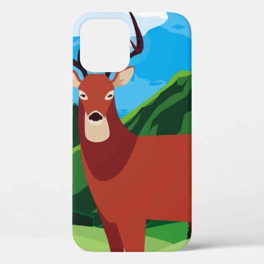 Hirsche glückliche Herbstsaison flach designtier, Case-Mate iPhone Hülle (Rückseite)