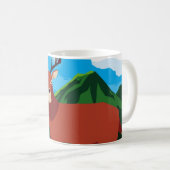 Hirsche glückliche Herbstsaison flach designtier,  Kaffeetasse (VorderseiteRechts)