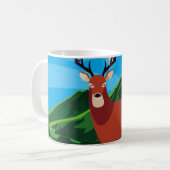 Hirsche glückliche Herbstsaison flach designtier,  Kaffeetasse (Vorderseite Links)