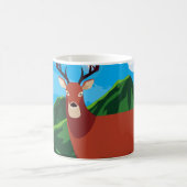 Hirsche glückliche Herbstsaison flach designtier,  Kaffeetasse (Mittel)