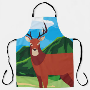 Hirsche glückliche Herbstsaison flach designtier, Schürze