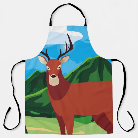 Hirsche glückliche Herbstsaison flach designtier, Schürze (Vorderseite)