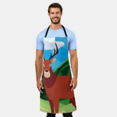 Hirsche glückliche Herbstsaison flach designtier, Schürze (Getragen)