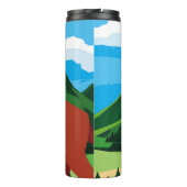 Hirsche glückliche Herbstsaison flach designtier,  Thermosbecher (Rückseite)