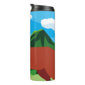 Hirsche glückliche Herbstsaison flach designtier,  Thermosbecher (Nach rechts gedreht)