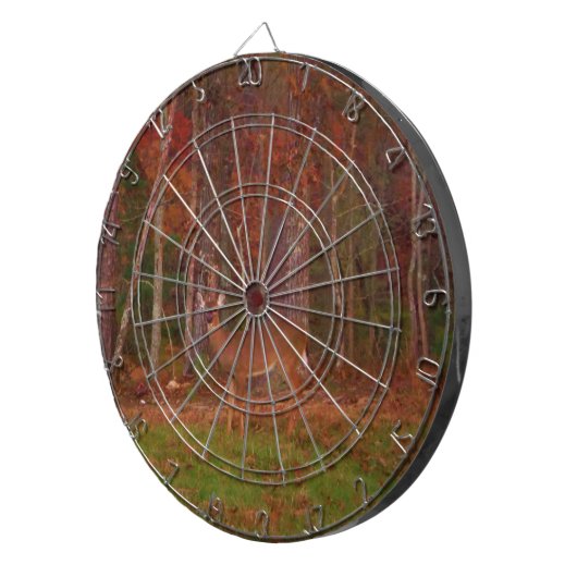 Hirsche, Grüngrasrot und Gold-Blätter Dartscheibe (Vorderseite rechts)