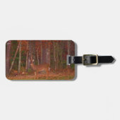 Hirsche, Grüngrasrot und Gold-Blätter Gepäckanhänger (Vorderseite horizontal)