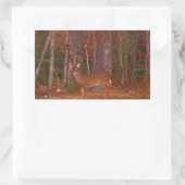 Hirsche, Grüngrasrot und Gold-Blätter Rechteckiger Aufkleber (Tasche)