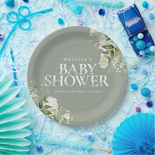 Hirsche-Grünpflanzen Blütengeschlecht Neutrale Bab Pappteller (Party)