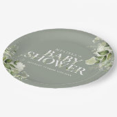 Hirsche-Grünpflanzen Blütengeschlecht Neutrale Bab Pappteller (Schrägansicht)