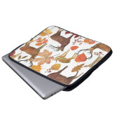Hirsche, Herbstblätter: Aquarellmuster. Laptopschutzhülle (Vorne Knopf)