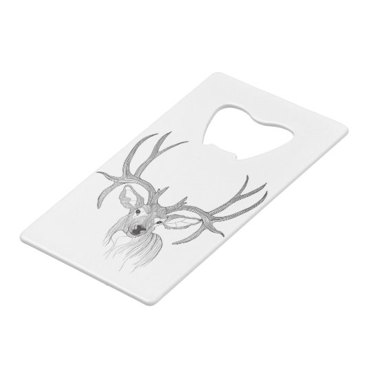 Hirsche, Hirschjagd, Maultier, Hirsche, Weißer Sch Geldbeutel Flaschenöffner (Rückseite Schrägansicht)