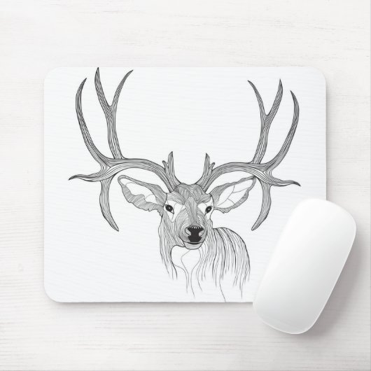 Hirsche, Hirschjagd, Maultier, Hirsche, Weißer Sch Mousepad (Mit Mouse)